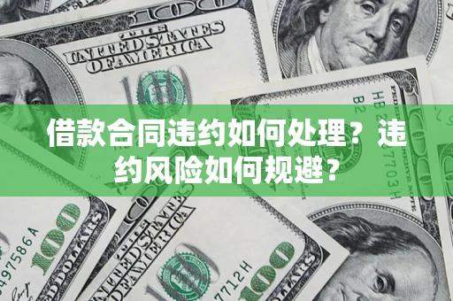 武汉借款合同违约如何处理？违约风险如何规避？